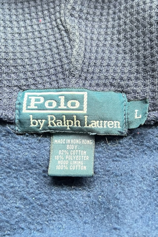 90'S ZIP HOODIE SWEATSHIRT / NAVY [SIZE: L USED]