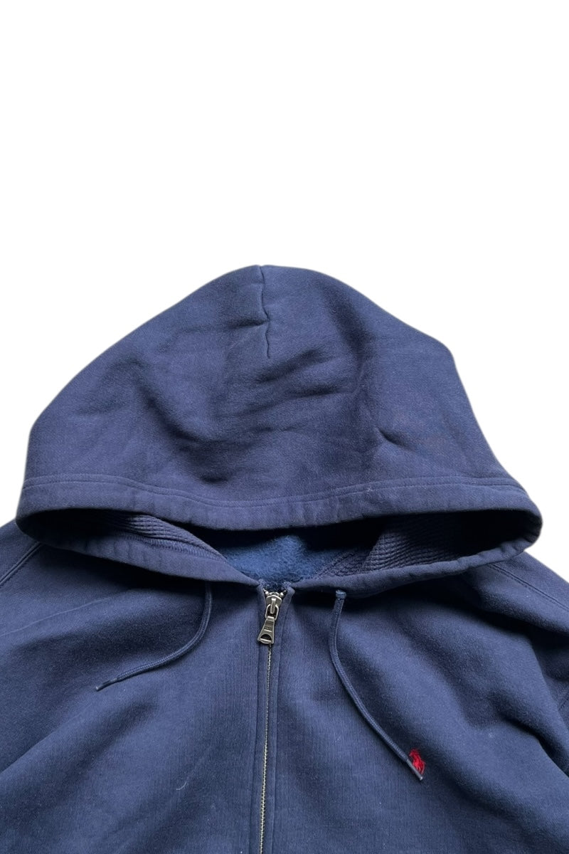 90'S ZIP HOODIE SWEATSHIRT / NAVY [SIZE: L USED]