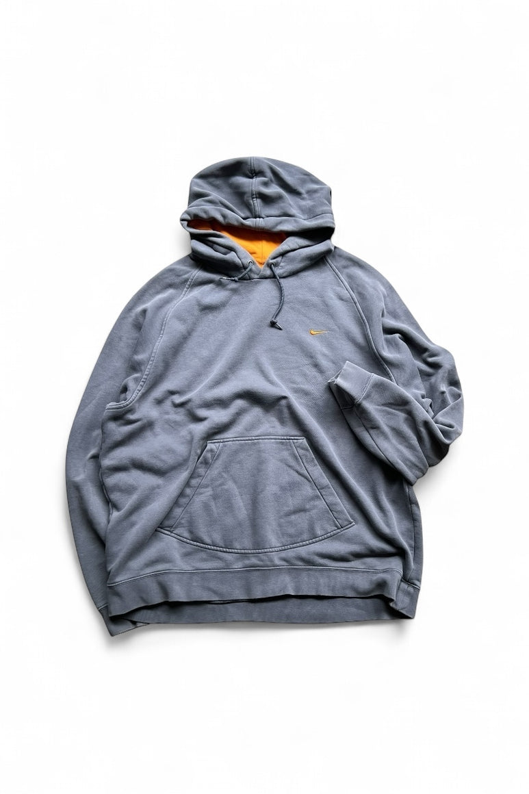 Y2K EARLY 00'S ONE POINT LOGO HOODIE SWEATSHIRT / GRAY [SIZE: XL USED]