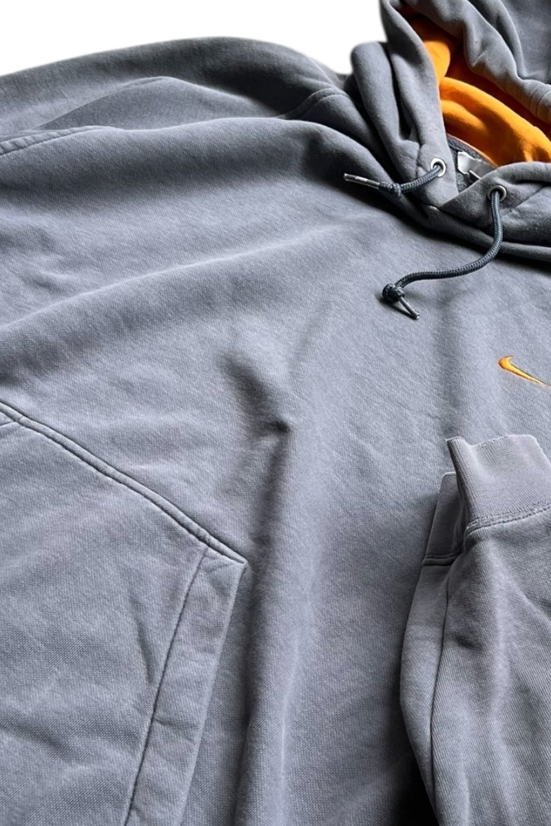 Y2K EARLY 00'S ONE POINT LOGO HOODIE SWEATSHIRT / GRAY [SIZE: XL USED]