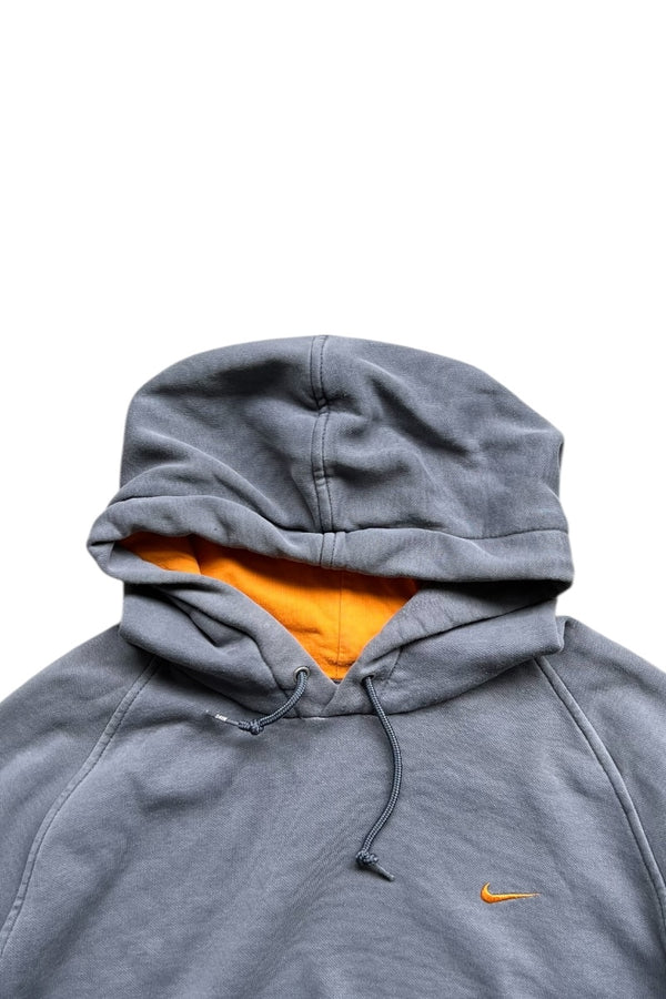 Y2K EARLY 00'S ONE POINT LOGO HOODIE SWEATSHIRT / GRAY [SIZE: XL USED]
