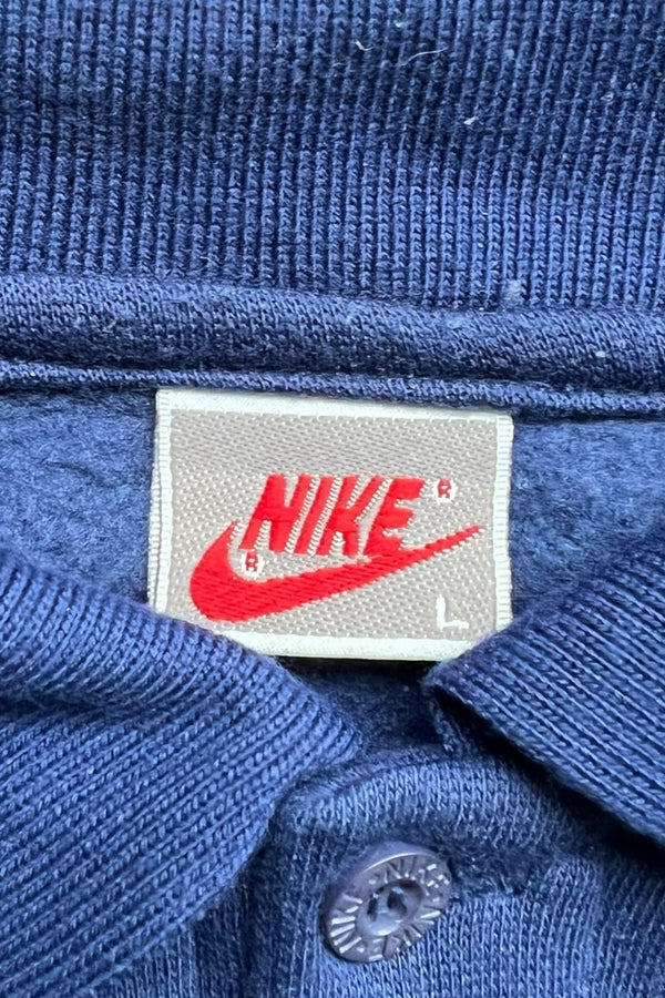90'S L/S POLO SWEATSHIRT / NAVY [SIZE: L USED]