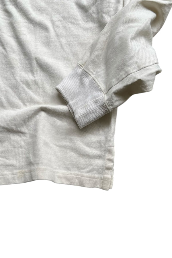 90'S L/S RUGBY SHIRT / WHITE [SIZE: M USED]