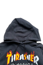 画像をギャラリービューアに読み込む, Y2K EARLY 00&#39;S LOGO PRINT HOODIE SWEATSHIRT / BLACK [SIZE: S USED]
