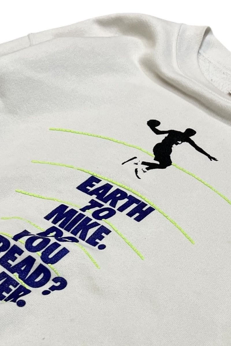 MADE IN USA 90'S EARTH TO MIKE SWEATSHIRT / WHITE [SIZE: M USED]