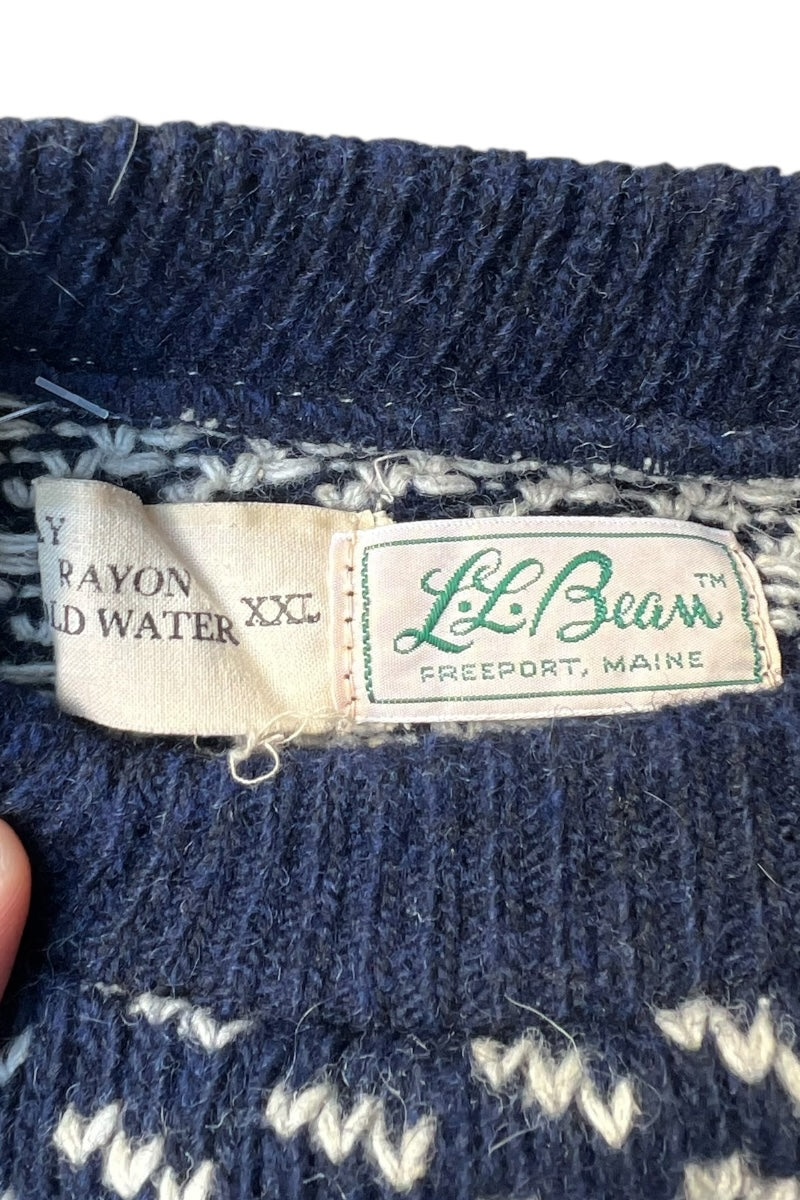 MADE IN NORWAY 70'S BIRDS EYE SWEATER / PATTERN [SIZE: 2XL USED]