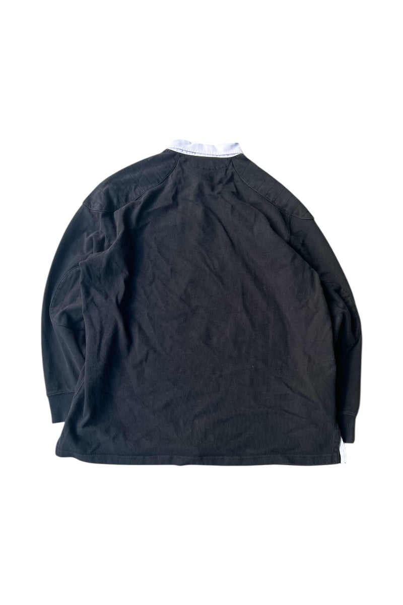 90'S L/S RUGBY SHIRT / BLACK [SIZE: L USED]