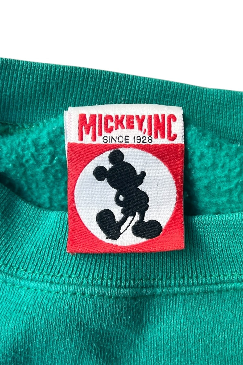 MADE IN USA 90'S MICKEY SWEATSHIRT / GREEN [SIZE: M USED]