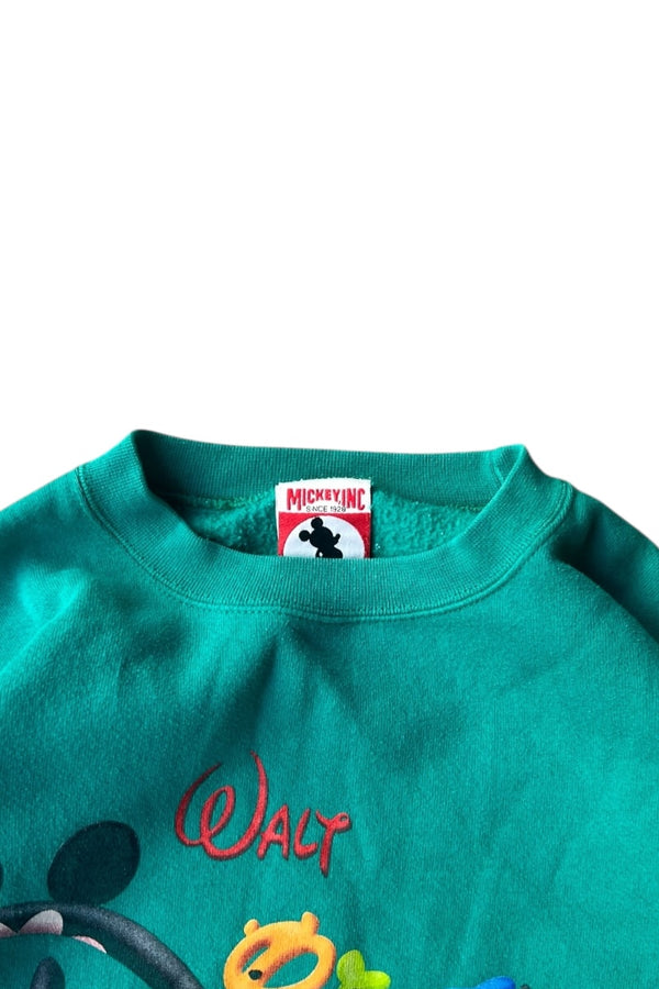 MADE IN USA 90'S MICKEY SWEATSHIRT / GREEN [SIZE: M USED]
