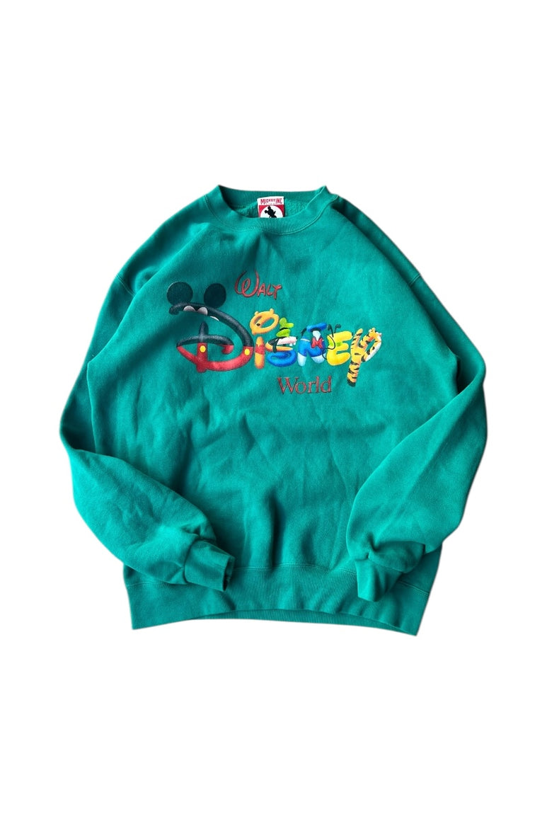 MADE IN USA 90'S MICKEY SWEATSHIRT / GREEN [SIZE: M USED]