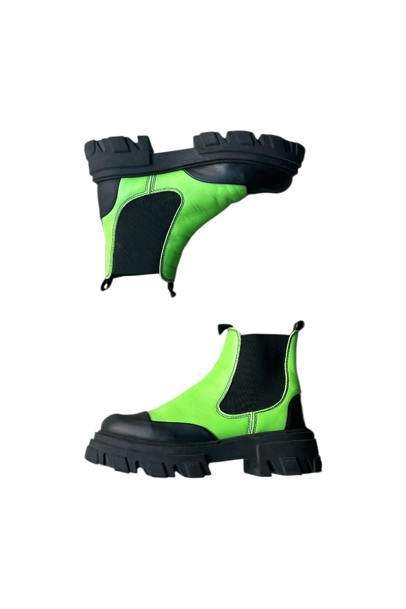 LEATHER SIDE GORE BOOTS / NEON [SIZE: 40 (equivalent to 25.5cm) USED]