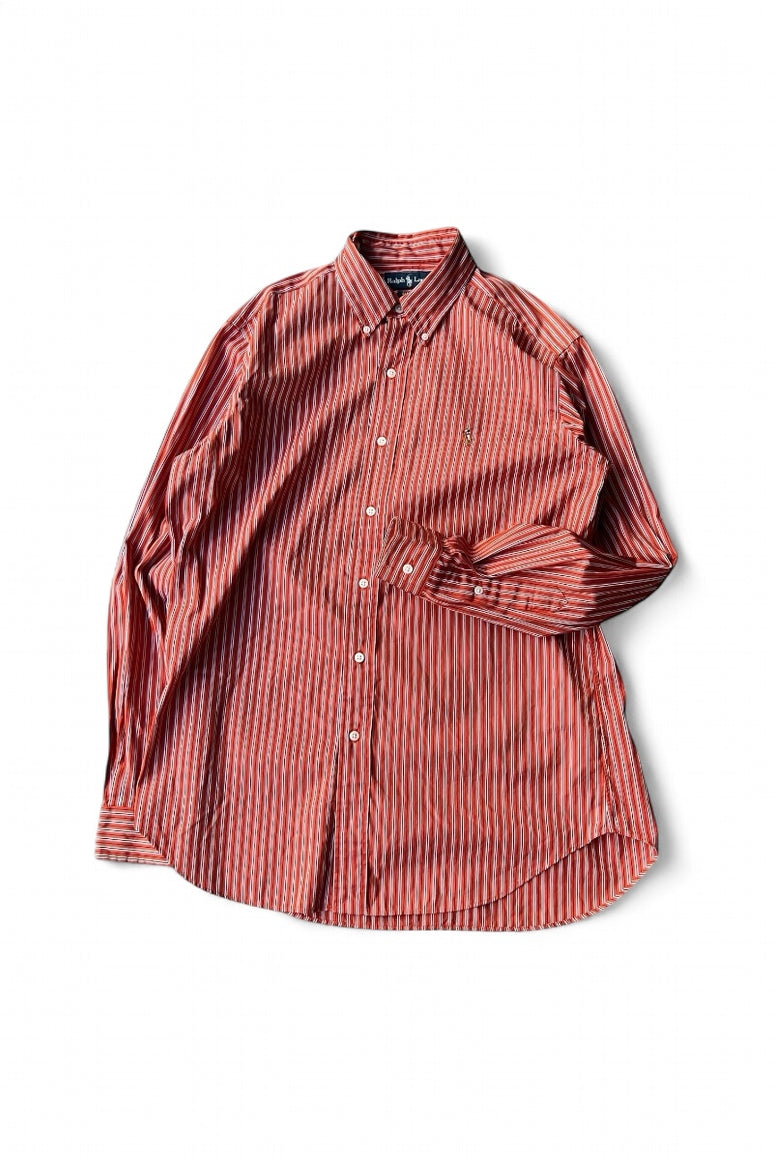 90'S L/S STRIP CLASSIC FIT SHIRT / ORANGE [SIZE: M USED]