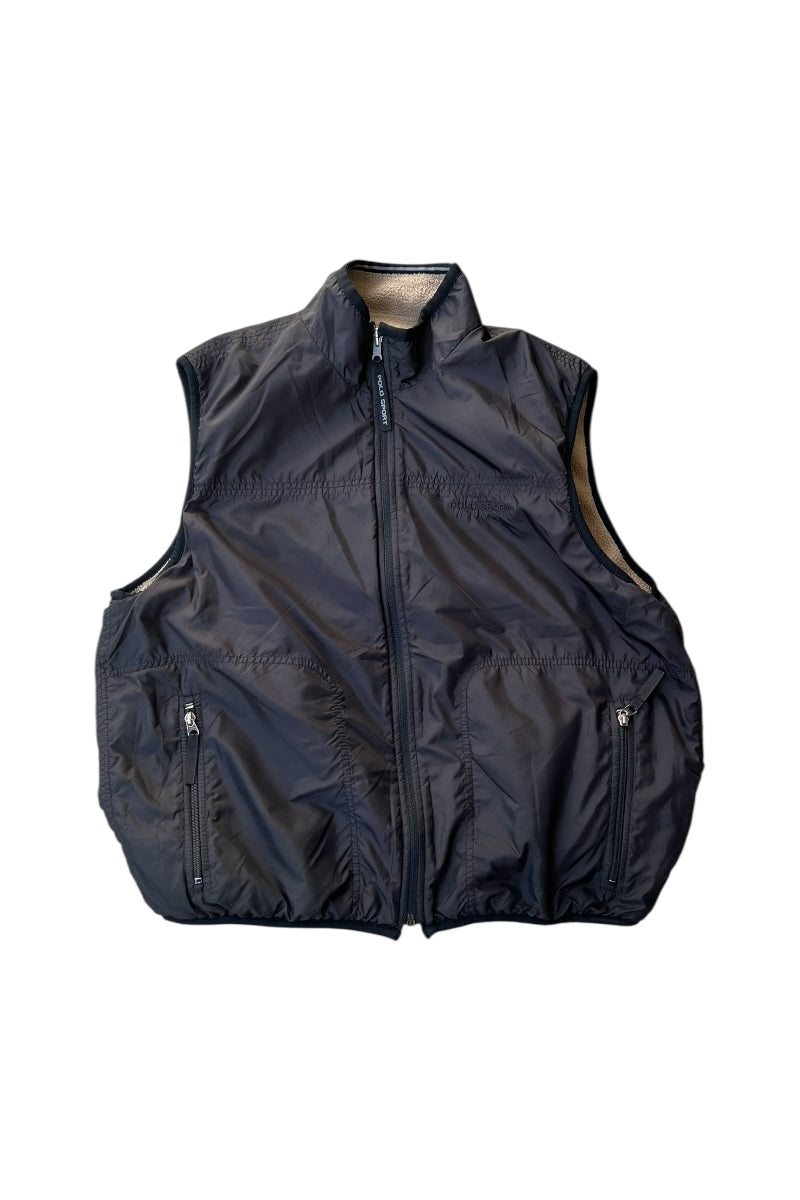 MADE IN USA 90'S REVERSIBLE VEST / BEIGE [SIZE: XL USED]