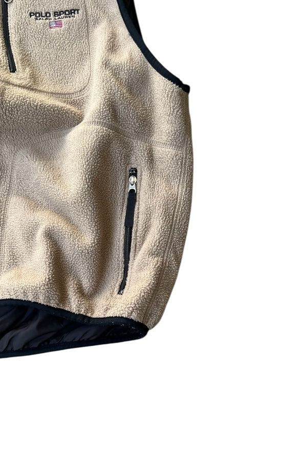 MADE IN USA 90'S REVERSIBLE VEST / BEIGE [SIZE: XL USED]