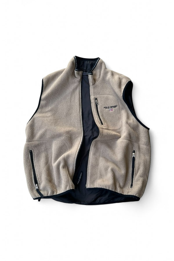 MADE IN USA 90'S REVERSIBLE VEST / BEIGE [SIZE: XL USED]