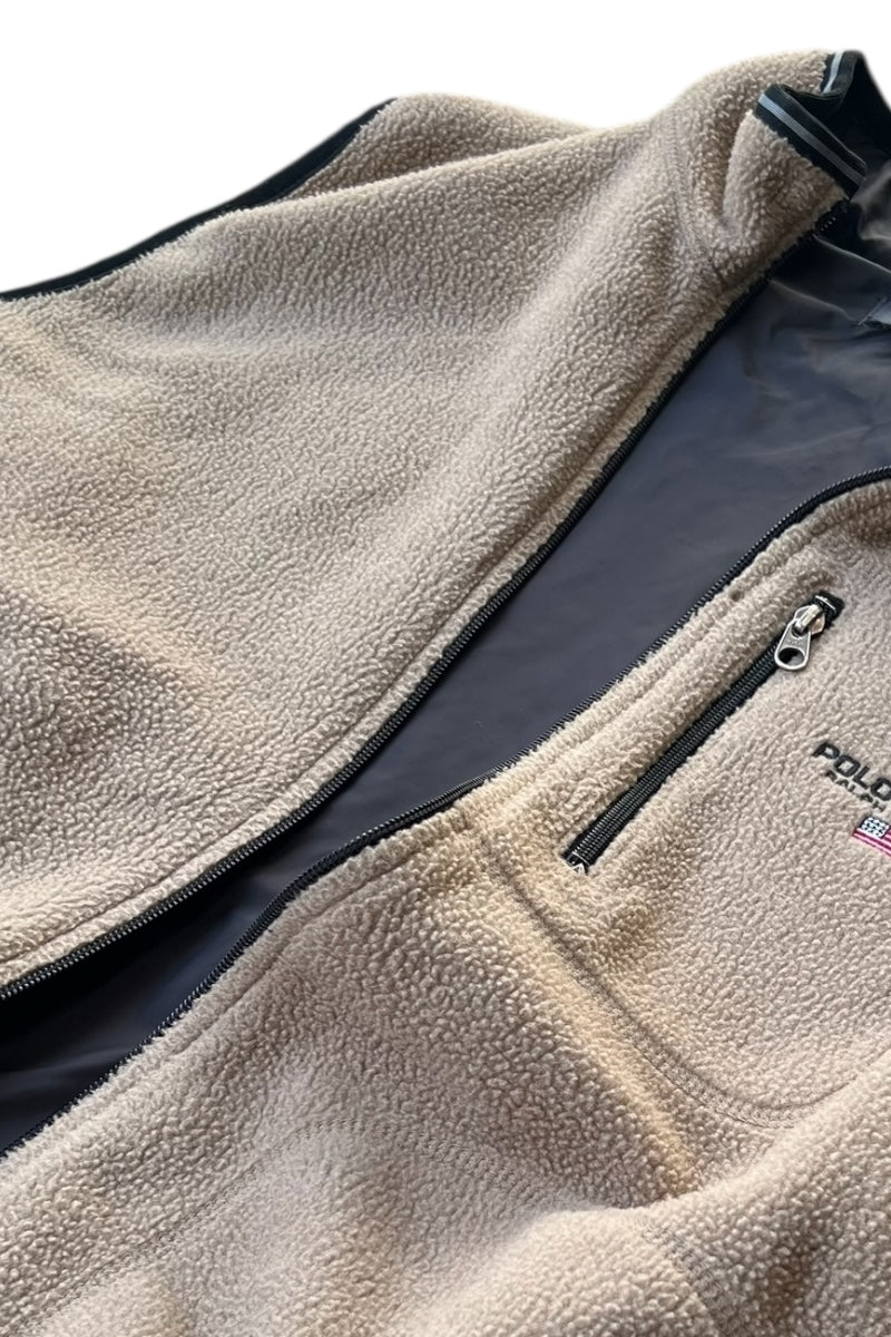 MADE IN USA 90'S REVERSIBLE VEST / BEIGE [SIZE: XL USED]