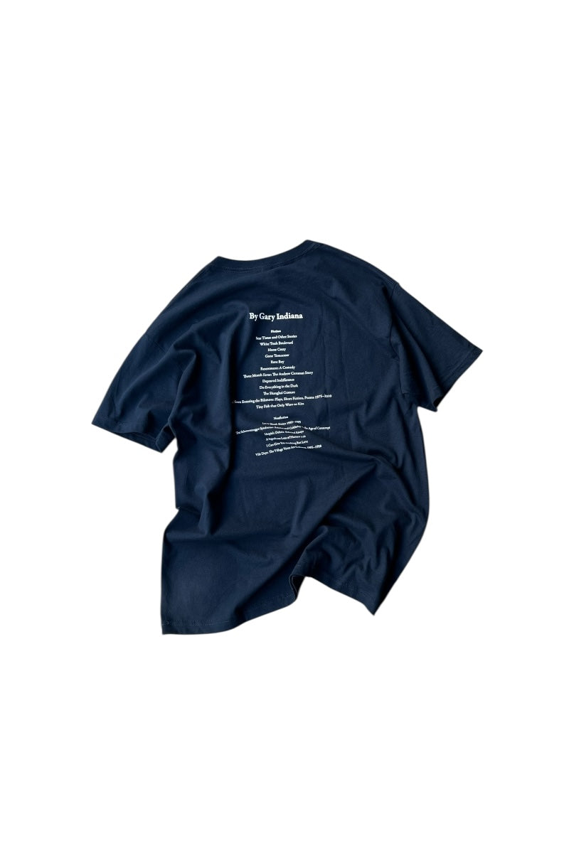 GARY INDIANA BIBLIOGRAPHY TEE / NAVY [NEW][Not released in Japan]