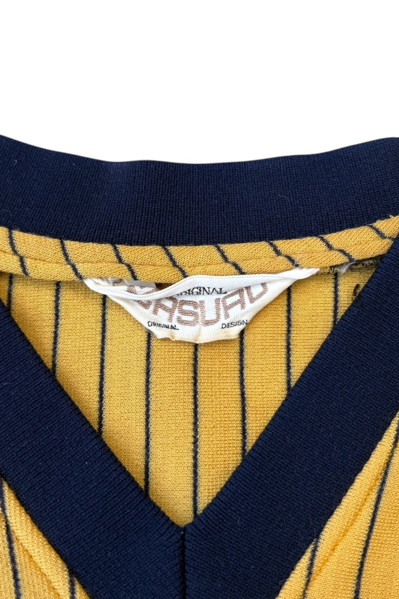 70'S V-NECK POCKETED SWEATSHIRT / STRIPE [SIZE: S USED]