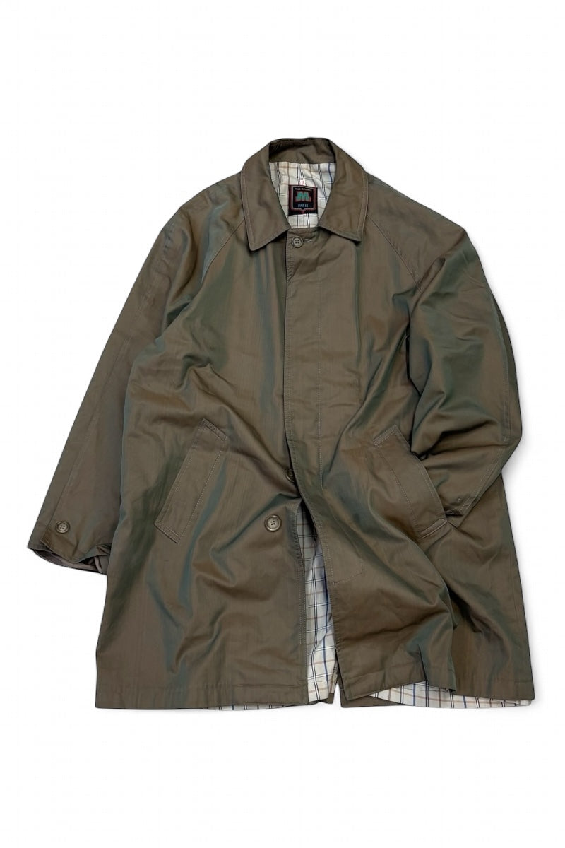 MADE IN FRANCE 80'S SOLARO FABRIC BALMACAAN COAT / KHAKI [SIZE: 46 USED]