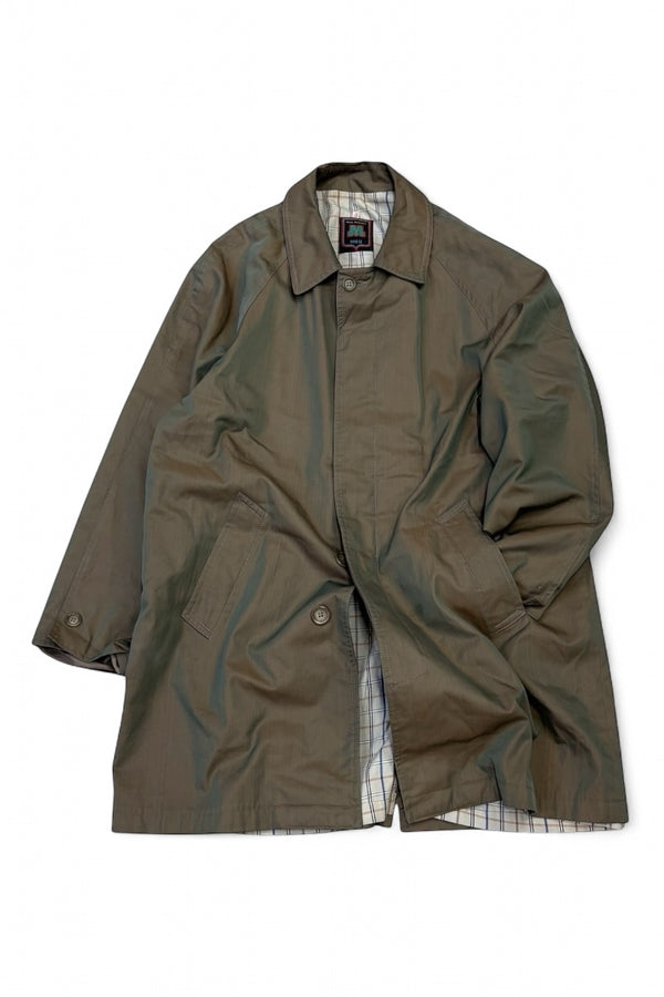 MADE IN FRANCE 80'S SOLARO FABRIC BALMACAAN COAT / KHAKI [SIZE: 46 USED]
