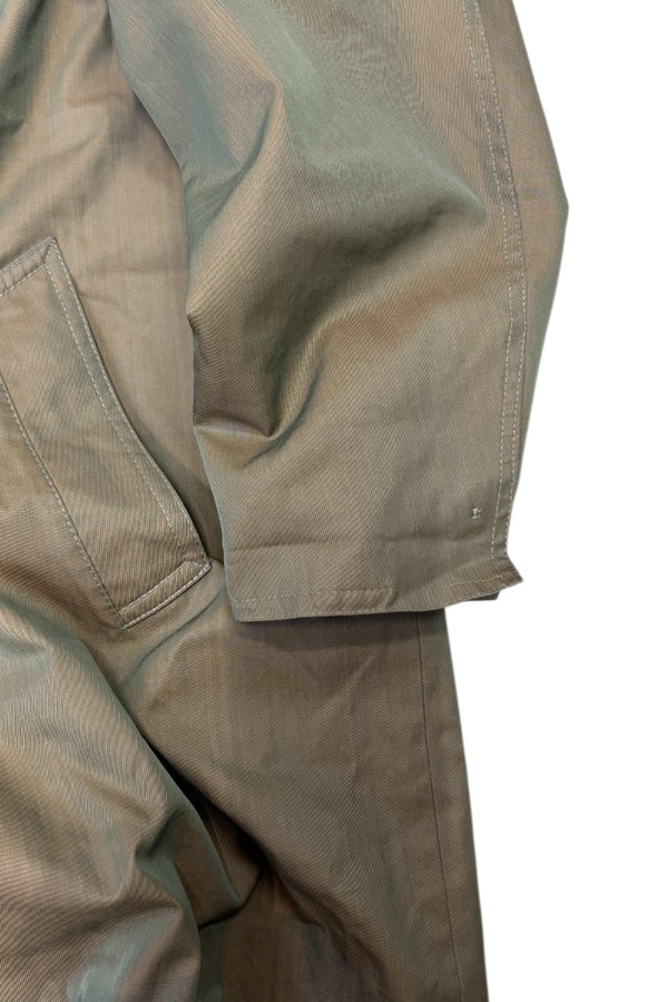 MADE IN FRANCE 80'S SOLARO FABRIC BALMACAAN COAT / KHAKI [SIZE: 46 USED]