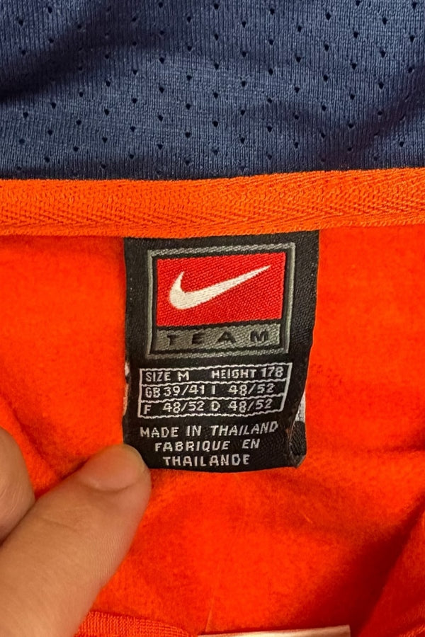 Y2K EARLY 00'S HALF ZIP HOODIE SWEATSHIRT / ORANGE [SIZE: M DEADSTOCK/NOS]