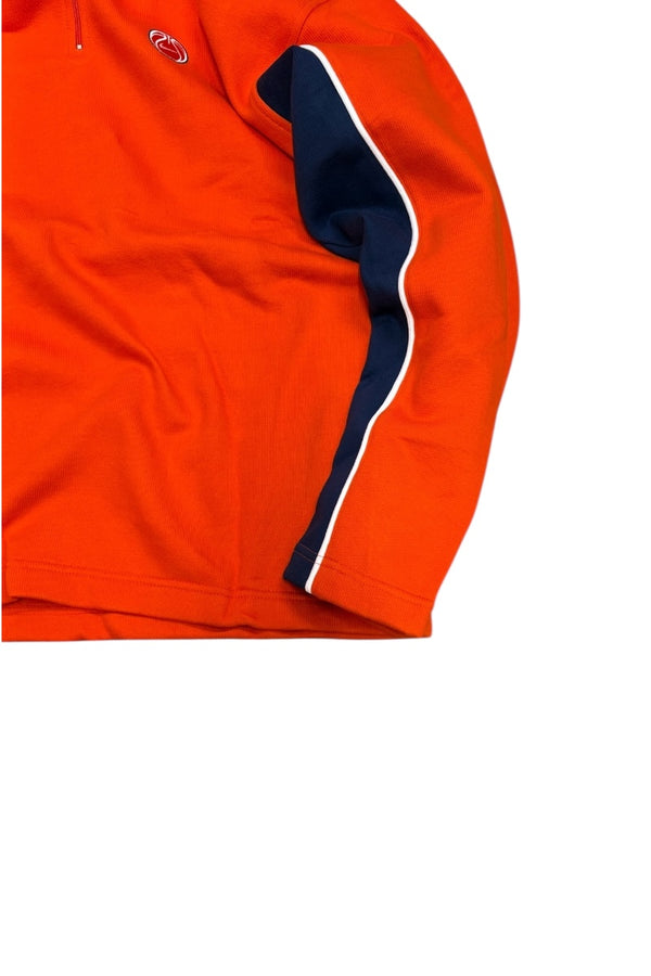 Y2K EARLY 00'S HALF ZIP HOODIE SWEATSHIRT / ORANGE [SIZE: M DEADSTOCK/NOS]
