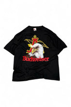画像をギャラリービューアに読み込む, MADE IN USA 88&#39;S BUDWEISER ADVERTISING T-SHIRT / BLACK [SIZE: XL USED]
