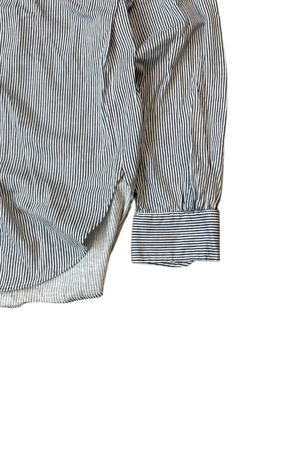 80-94'S L/S STRIPE SHIRT / WHITE [SIZE: M USED]