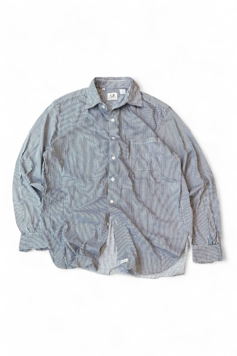 80-94'S L/S STRIPE SHIRT / WHITE [SIZE: M USED]
