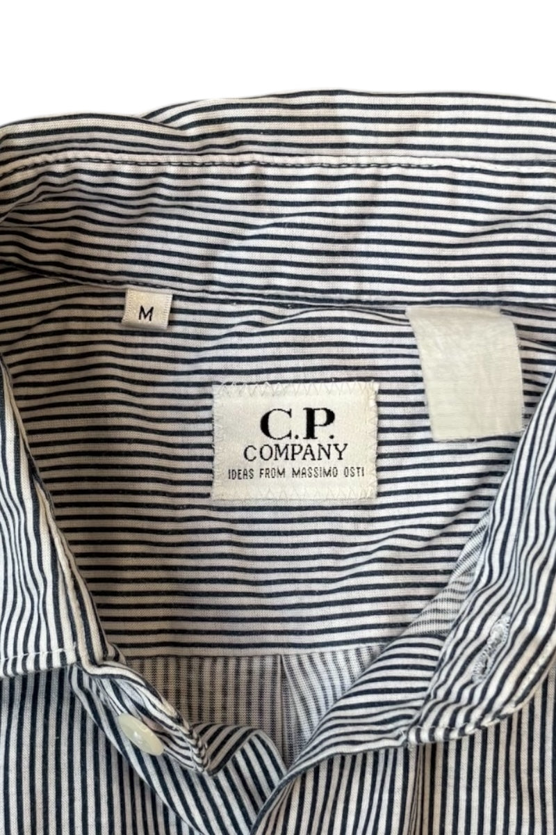 80-94'S L/S STRIPE SHIRT / WHITE [SIZE: M USED]