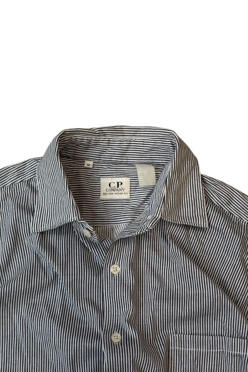 80-94'S L/S STRIPE SHIRT / WHITE [SIZE: M USED]