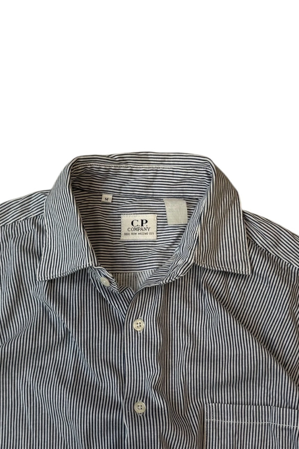 80-94'S L/S STRIPE SHIRT / WHITE [SIZE: M USED]