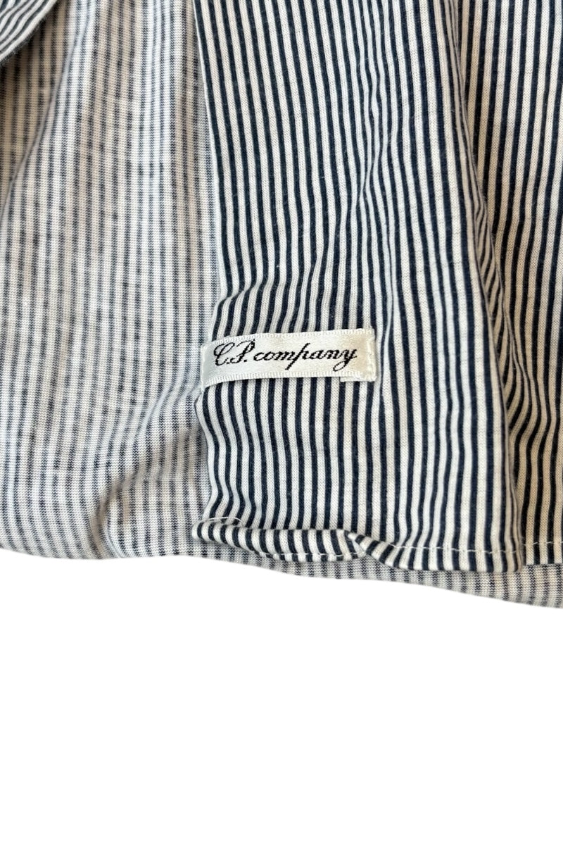 80-94'S L/S STRIPE SHIRT / WHITE [SIZE: M USED]
