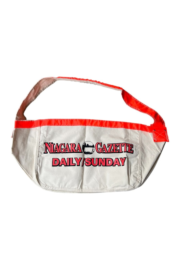 80'S NIAGARA GAZETTE NEWSPAPER BAG / WHITE [SIZE: ONE SIZE DEADSTOCK/NOS]