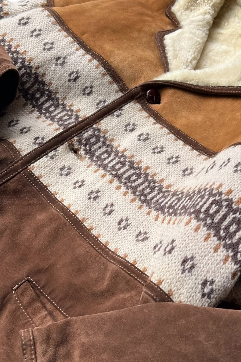 MADE IN ITALY SHEARLING JACKET / BROWN [SIZE: 50 USED]