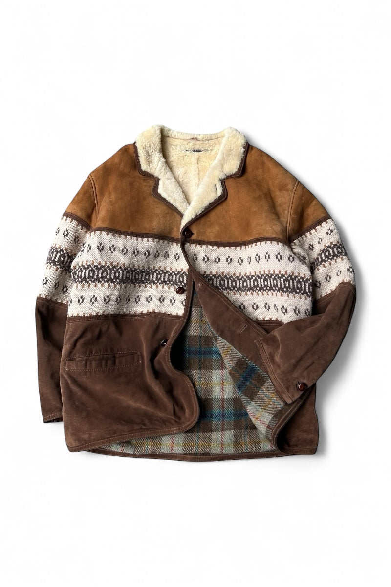 MADE IN ITALY SHEARLING JACKET / BROWN [SIZE: 50 USED]