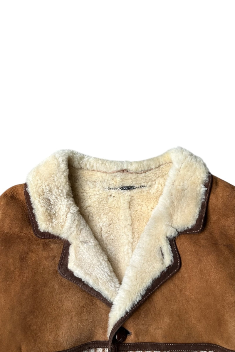 MADE IN ITALY SHEARLING JACKET / BROWN [SIZE: 50 USED]