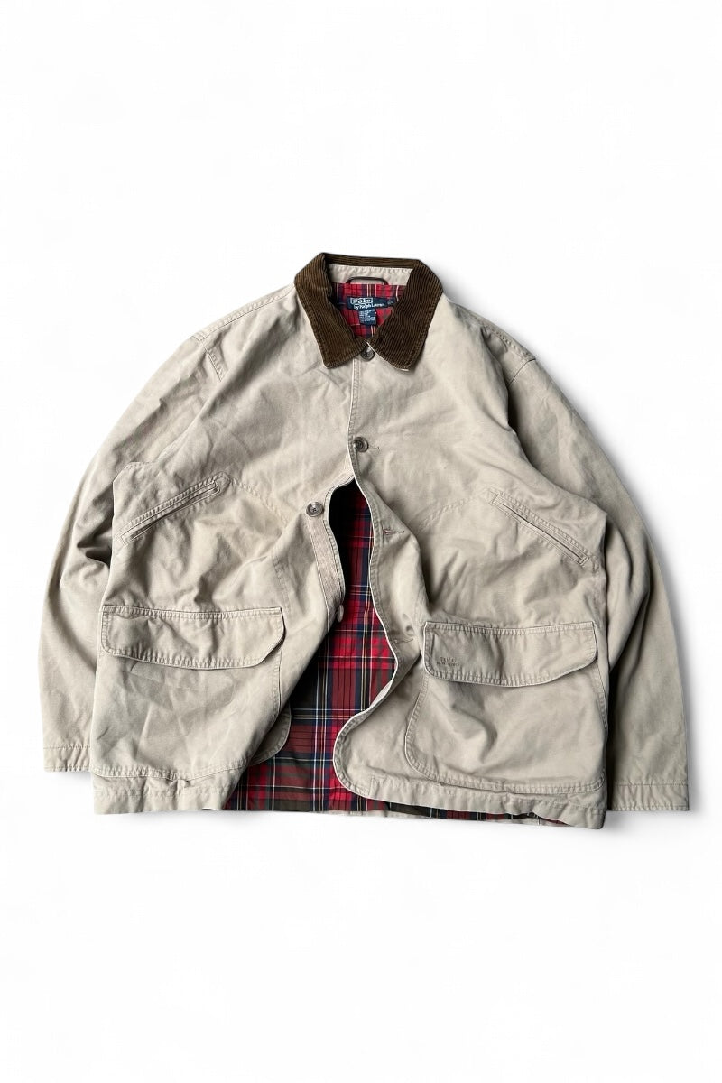 90'S HUNTING JACKET / BEIGE [SIZE: L USED]