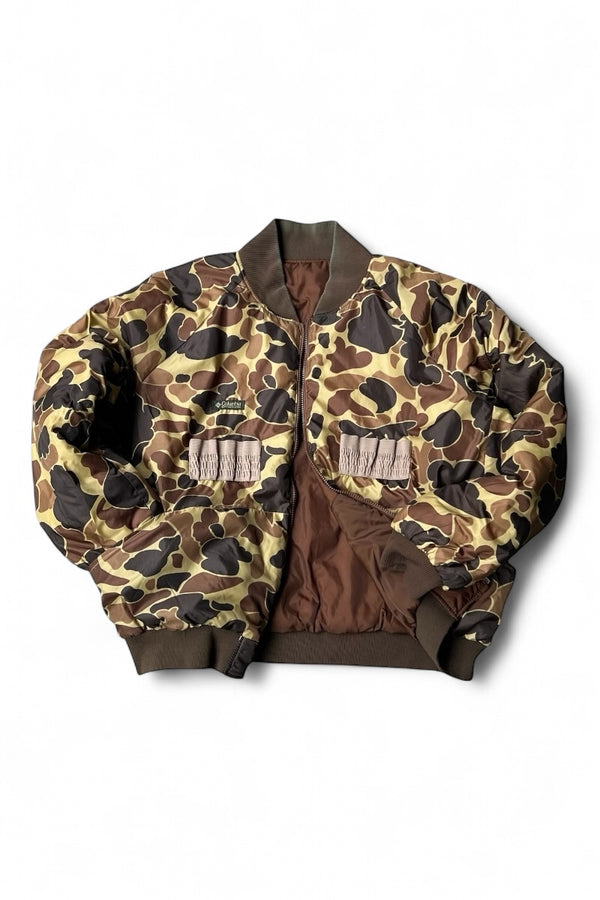 90'S REVERSIBLE NYLON PUFF JACKET / CAMO [SIZE: XL USED]