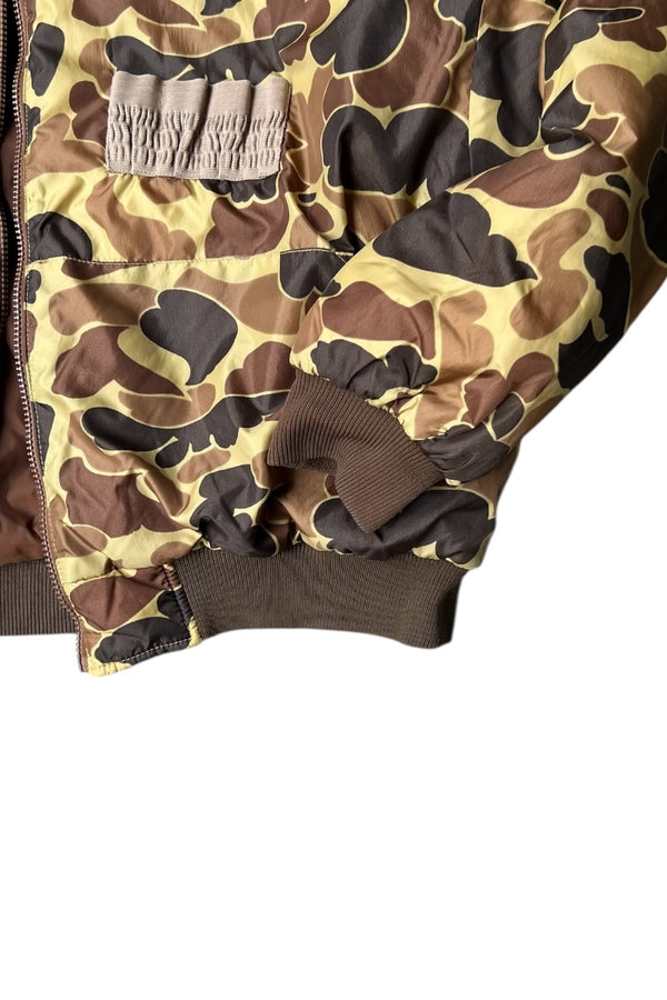 90'S REVERSIBLE NYLON PUFF JACKET / CAMO [SIZE: XL USED]