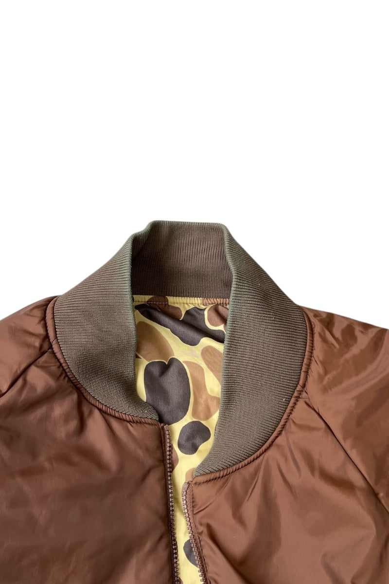 90'S REVERSIBLE NYLON PUFF JACKET / CAMO [SIZE: XL USED]