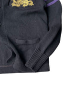 画像をギャラリービューアに読み込む, 90&#39;S WOOL EMBROIDERY CARDIGAN / BLACK [SIZE: M USED]
