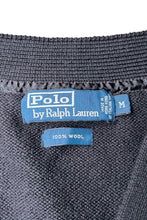 画像をギャラリービューアに読み込む, 90&#39;S WOOL EMBROIDERY CARDIGAN / BLACK [SIZE: M USED]
