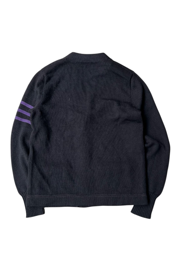 90'S WOOL EMBROIDERY CARDIGAN / BLACK [SIZE: M USED]