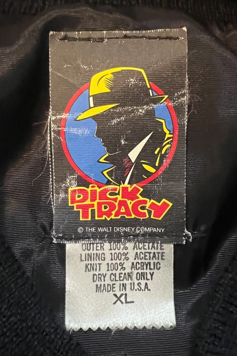 MADE IN USA 80'S DICK TRACY MOVIE SATIN JACKET / BLACK [SIZE: XL USED]