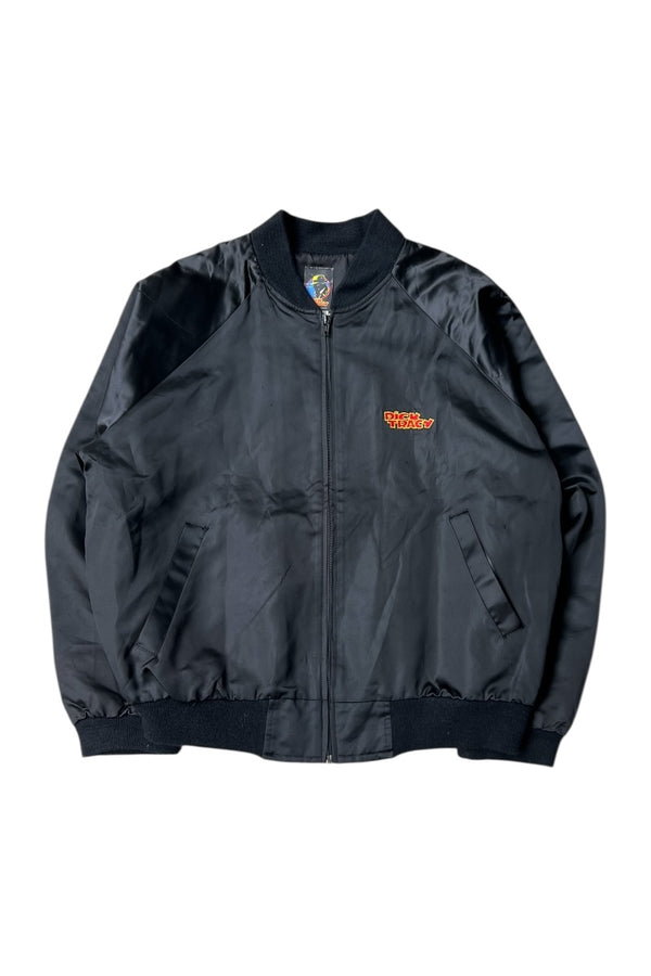 MADE IN USA 80'S DICK TRACY MOVIE SATIN JACKET / BLACK [SIZE: XL USED]