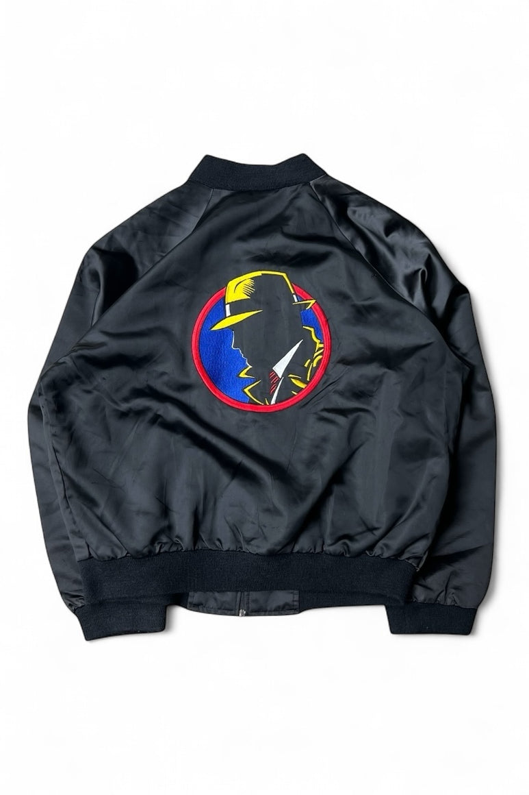 MADE IN USA 80'S DICK TRACY MOVIE SATIN JACKET / BLACK [SIZE: XL USED]