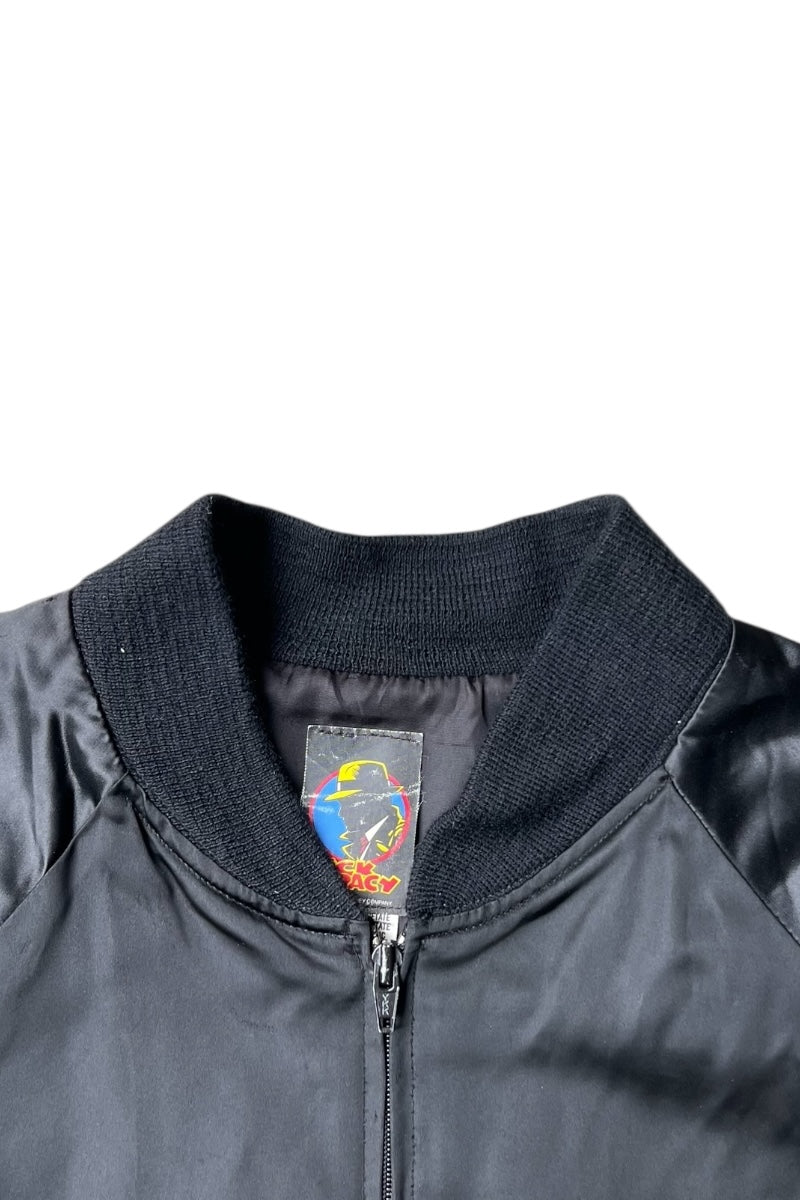 MADE IN USA 80'S DICK TRACY MOVIE SATIN JACKET / BLACK [SIZE: XL USED]