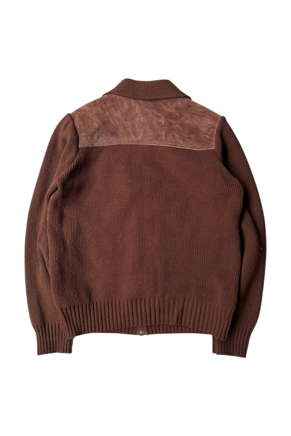 80-90s SUEDE KNIT JACKET / BROWN [SIZE: M USED]